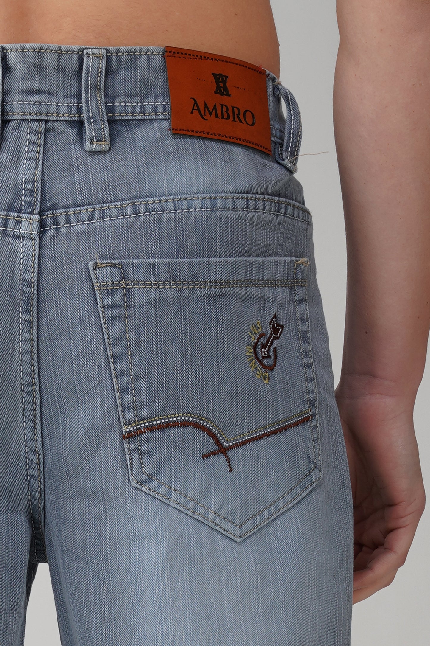 Grey Distressed Bootcut Jeans