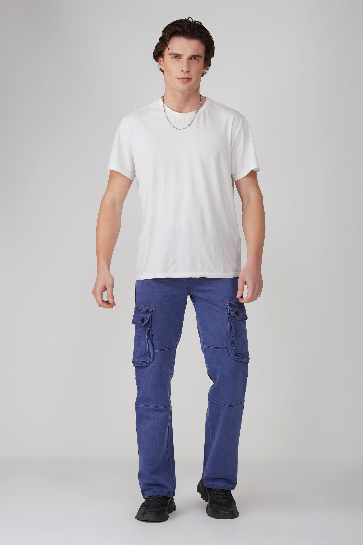 Serene Sky Blue Denim Cargo