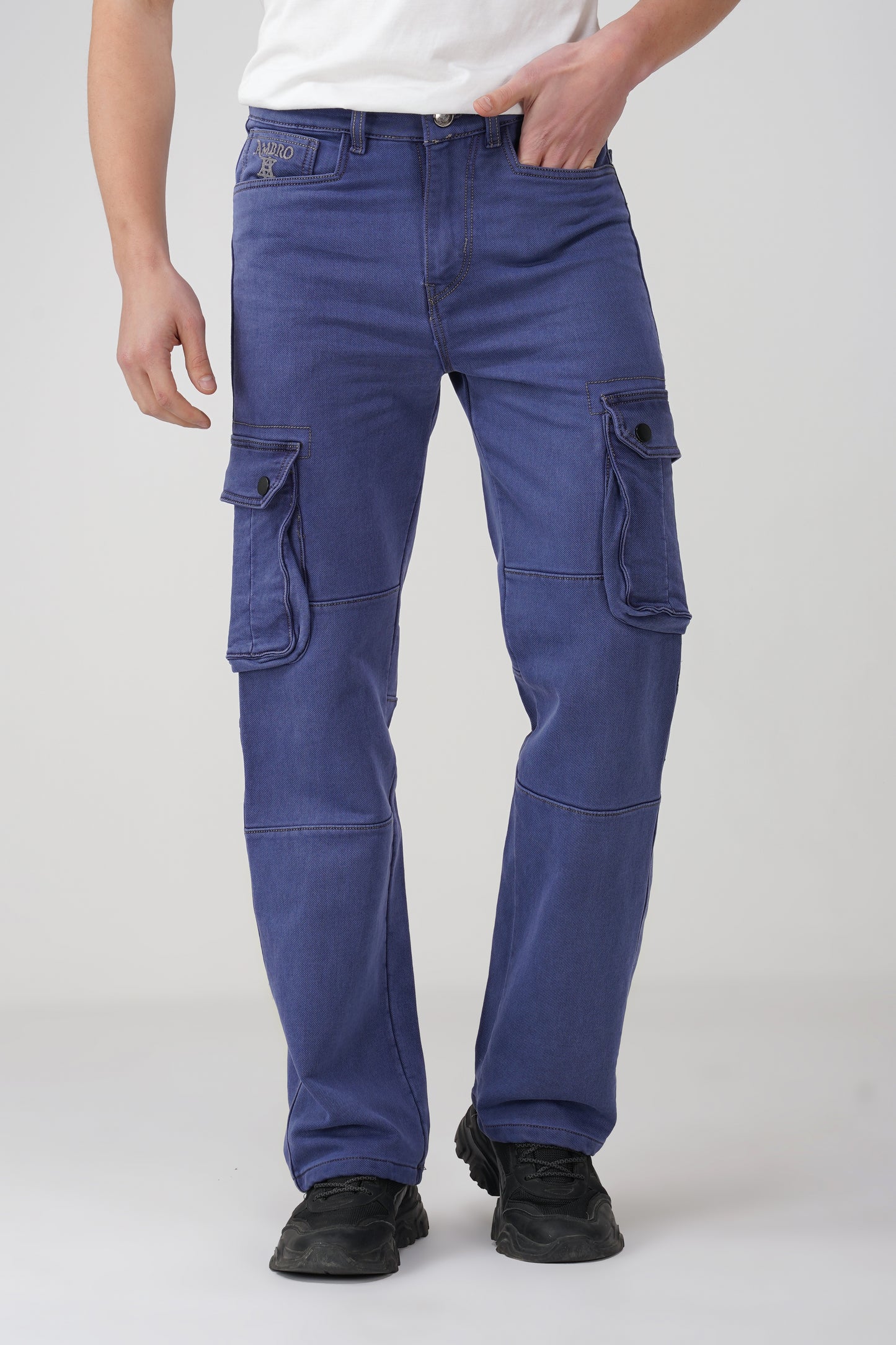 Serene Sky Blue Denim Cargo