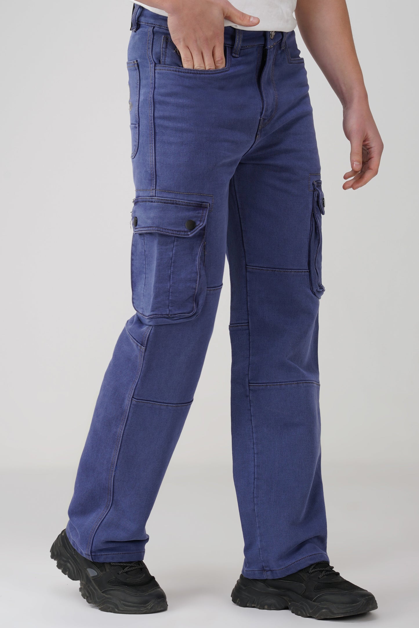 Serene Sky Blue Denim Cargo