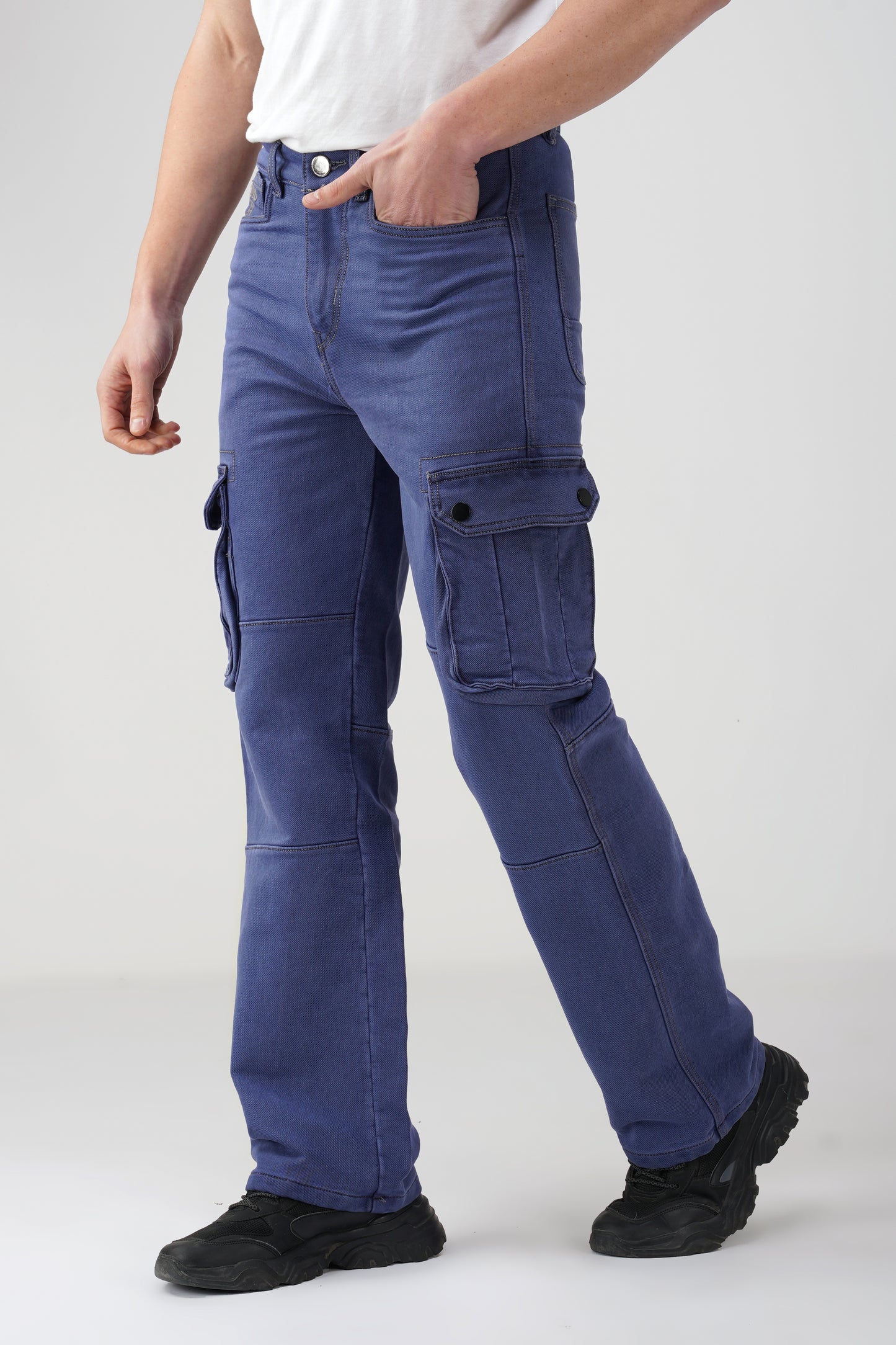 Serene Sky Blue Denim Cargo