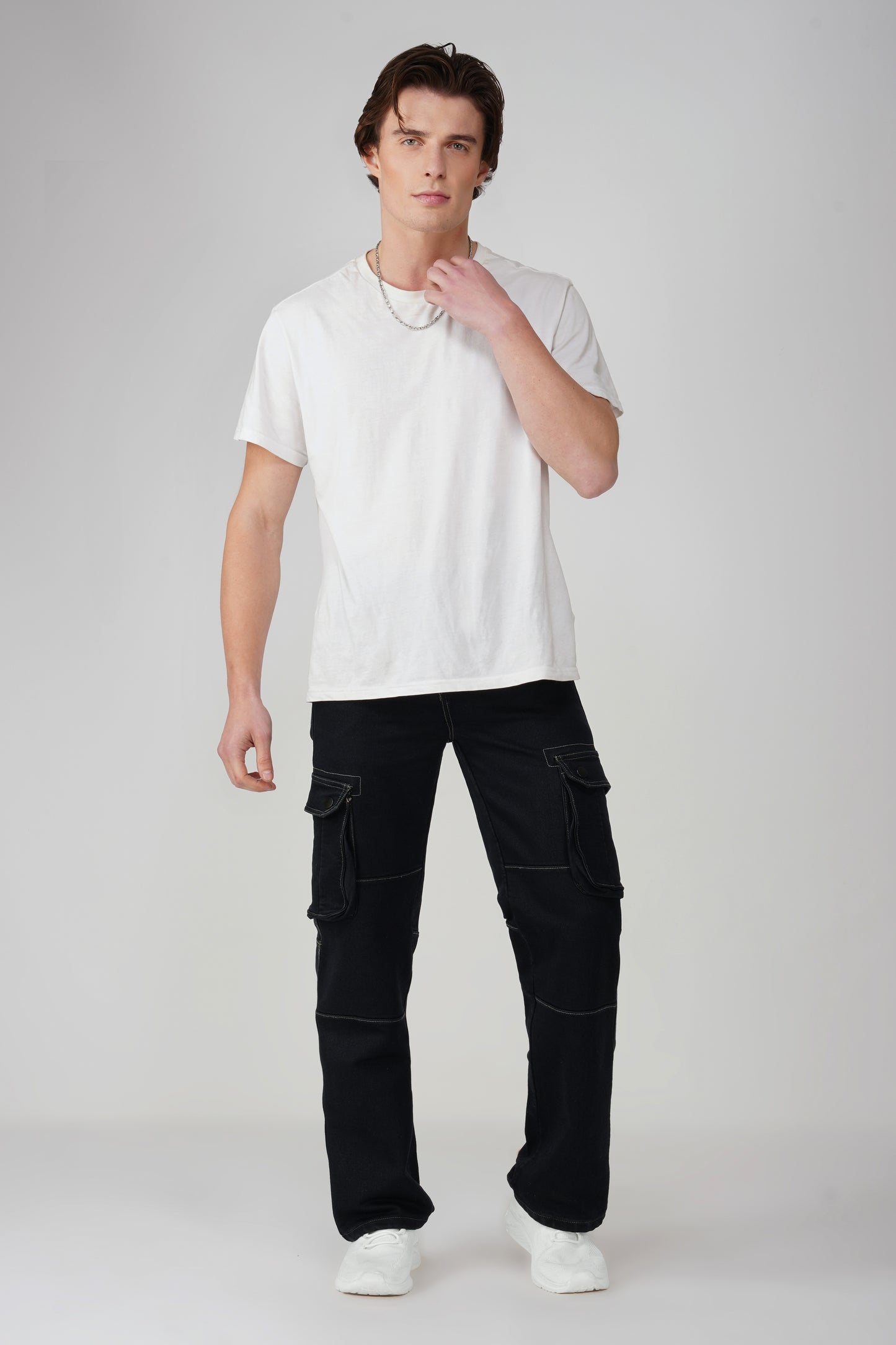 Phantom Black Men Denim Cargo