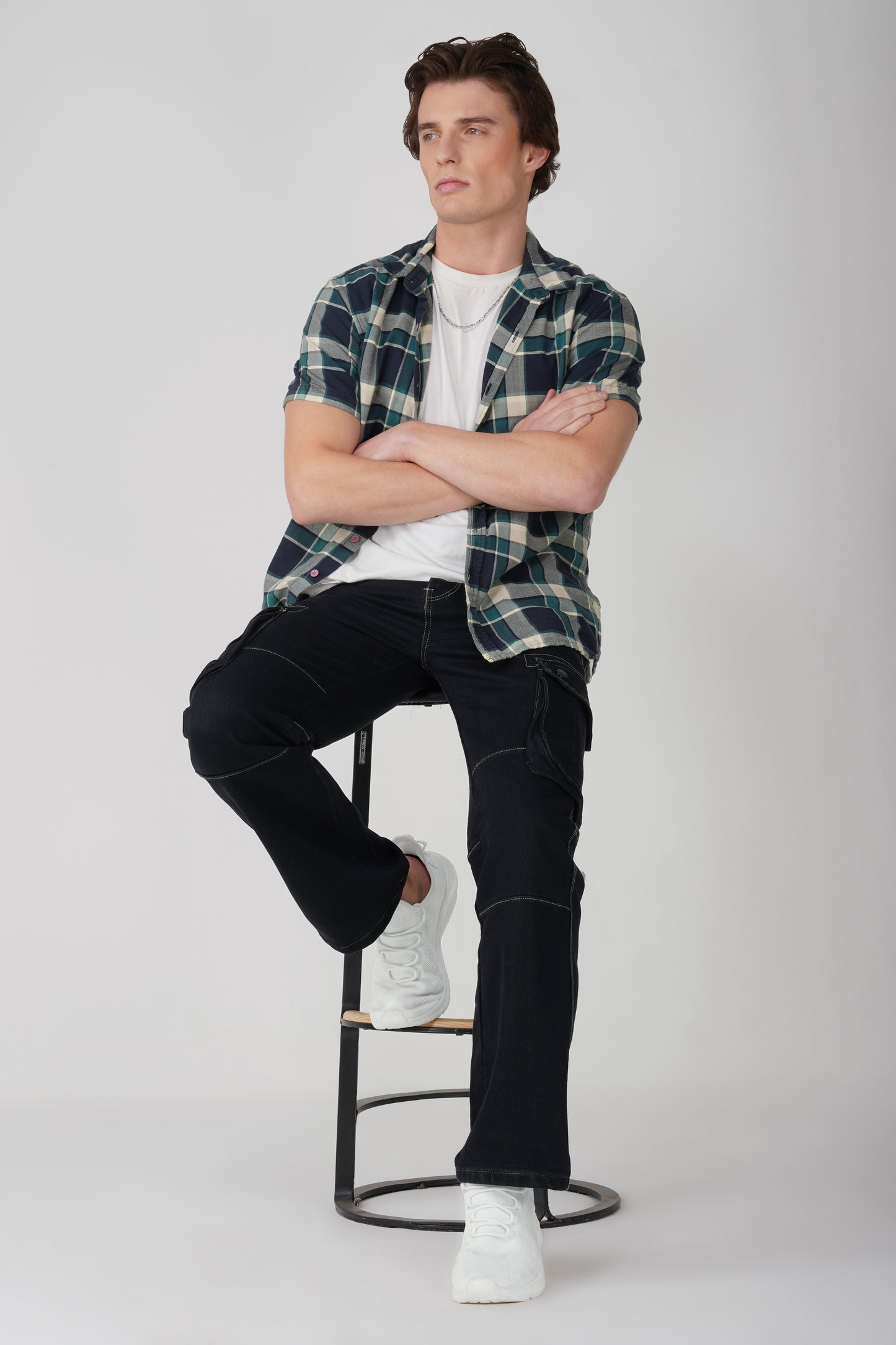 Phantom Black Men Denim Cargo