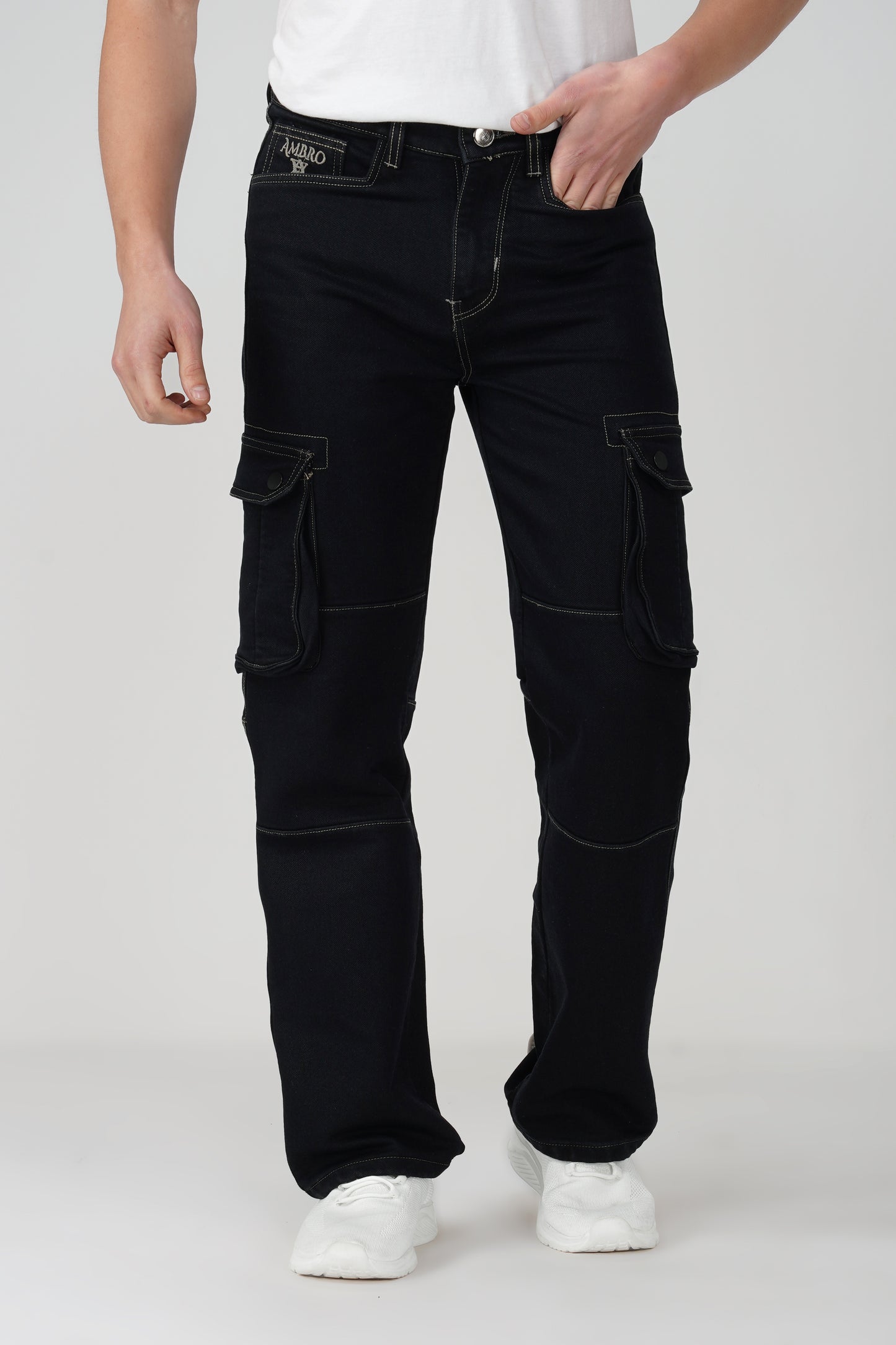 Phantom Black Men Denim Cargo