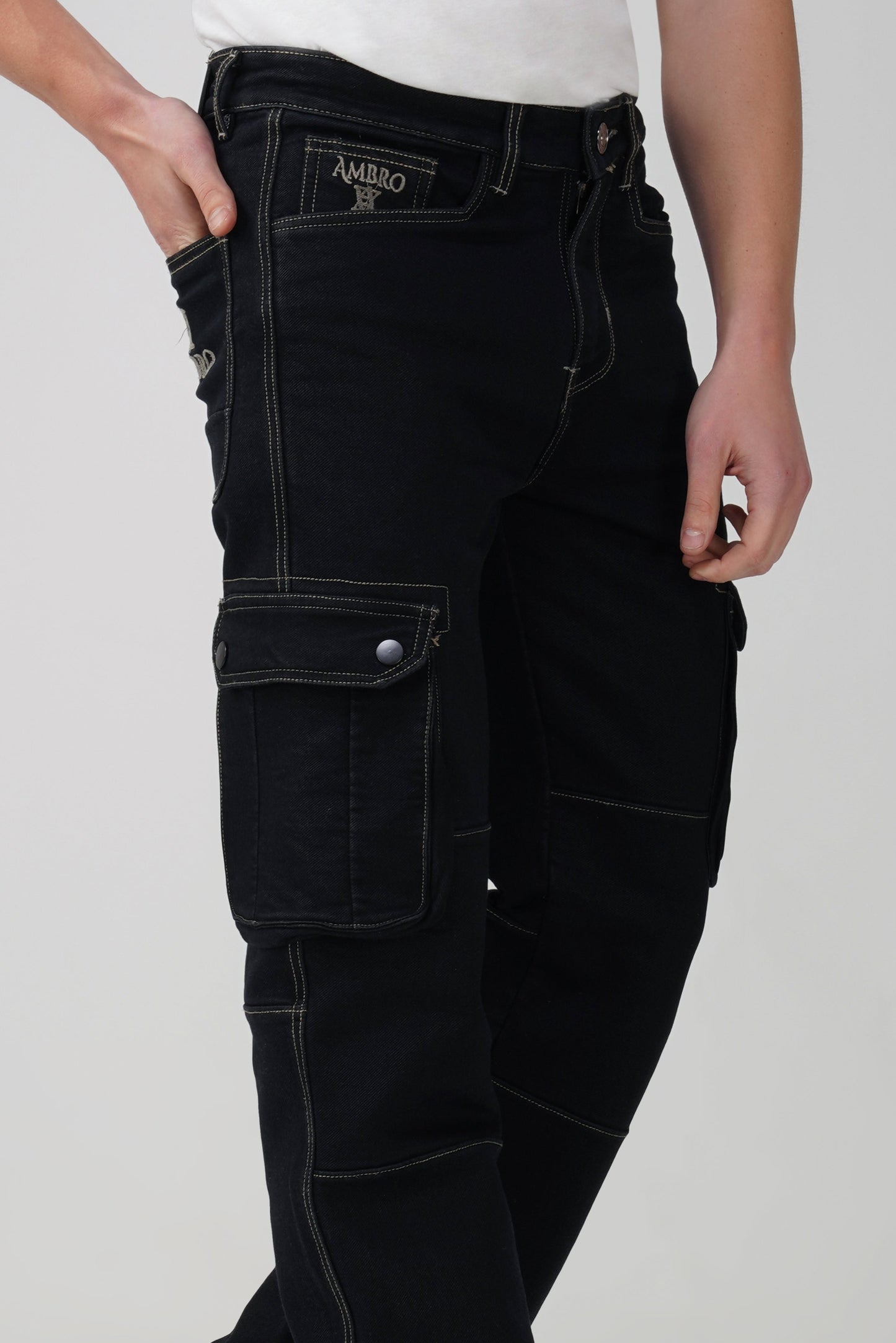 Phantom Black Men Denim Cargo