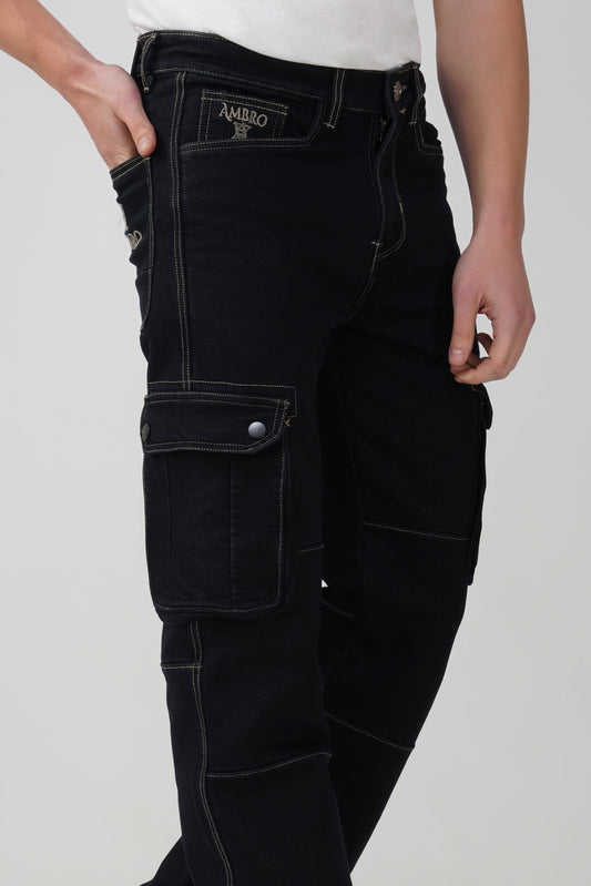 Phantom Black Men Denim Cargo