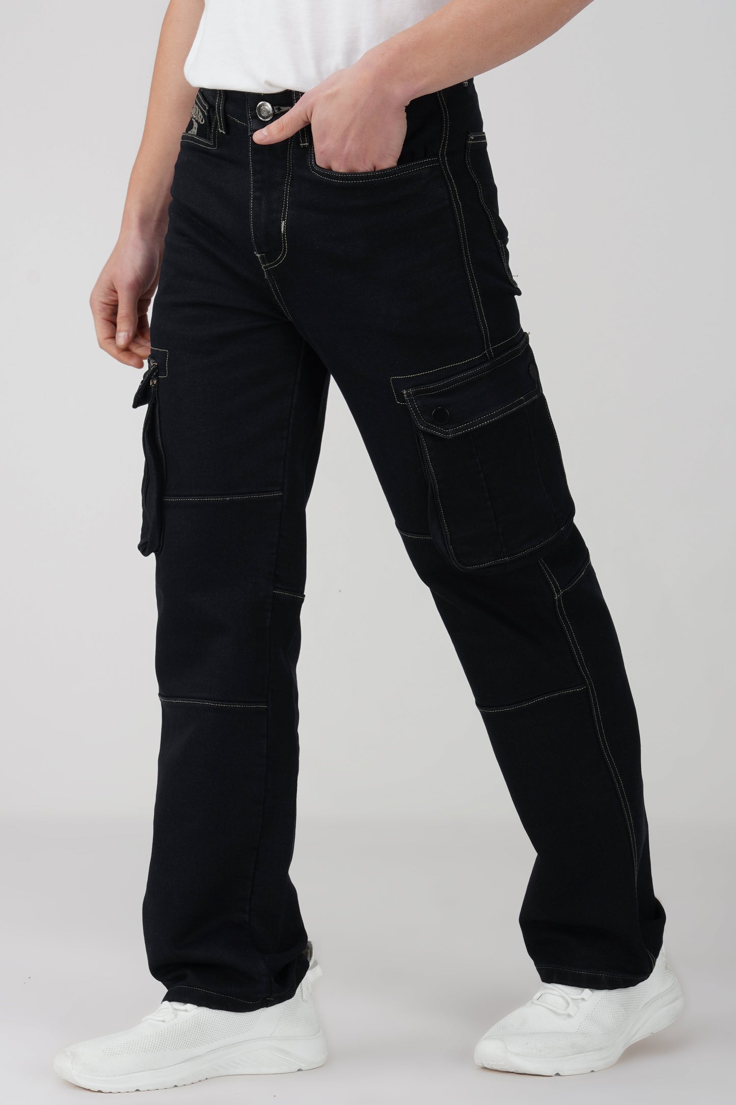 Phantom Black Men Denim Cargo