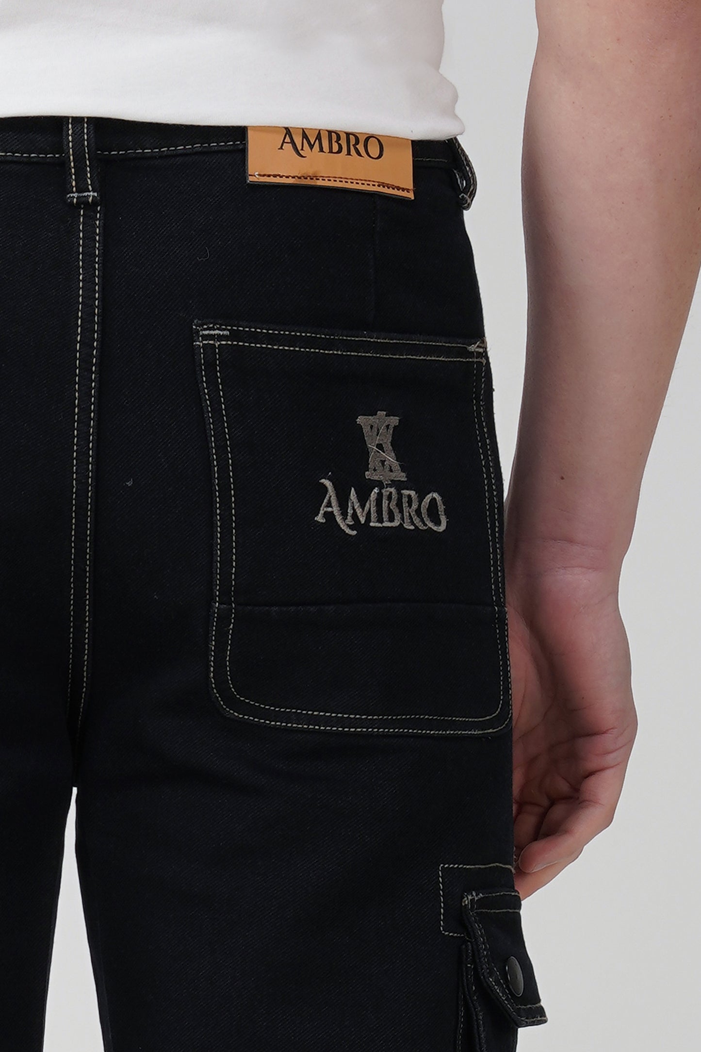 Phantom Black Men Denim Cargo