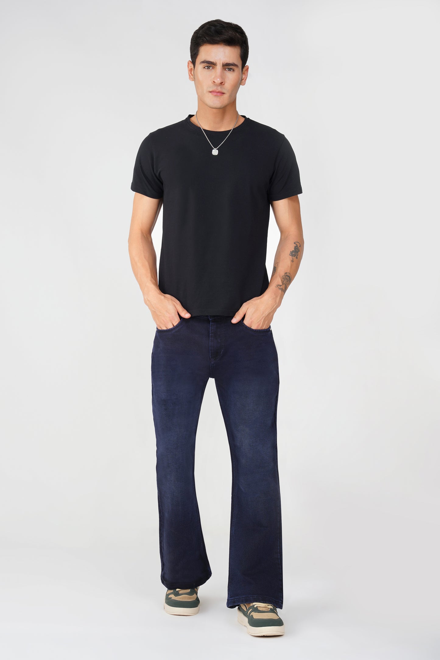 Rugged Ocean Blue Bootcut Jeans