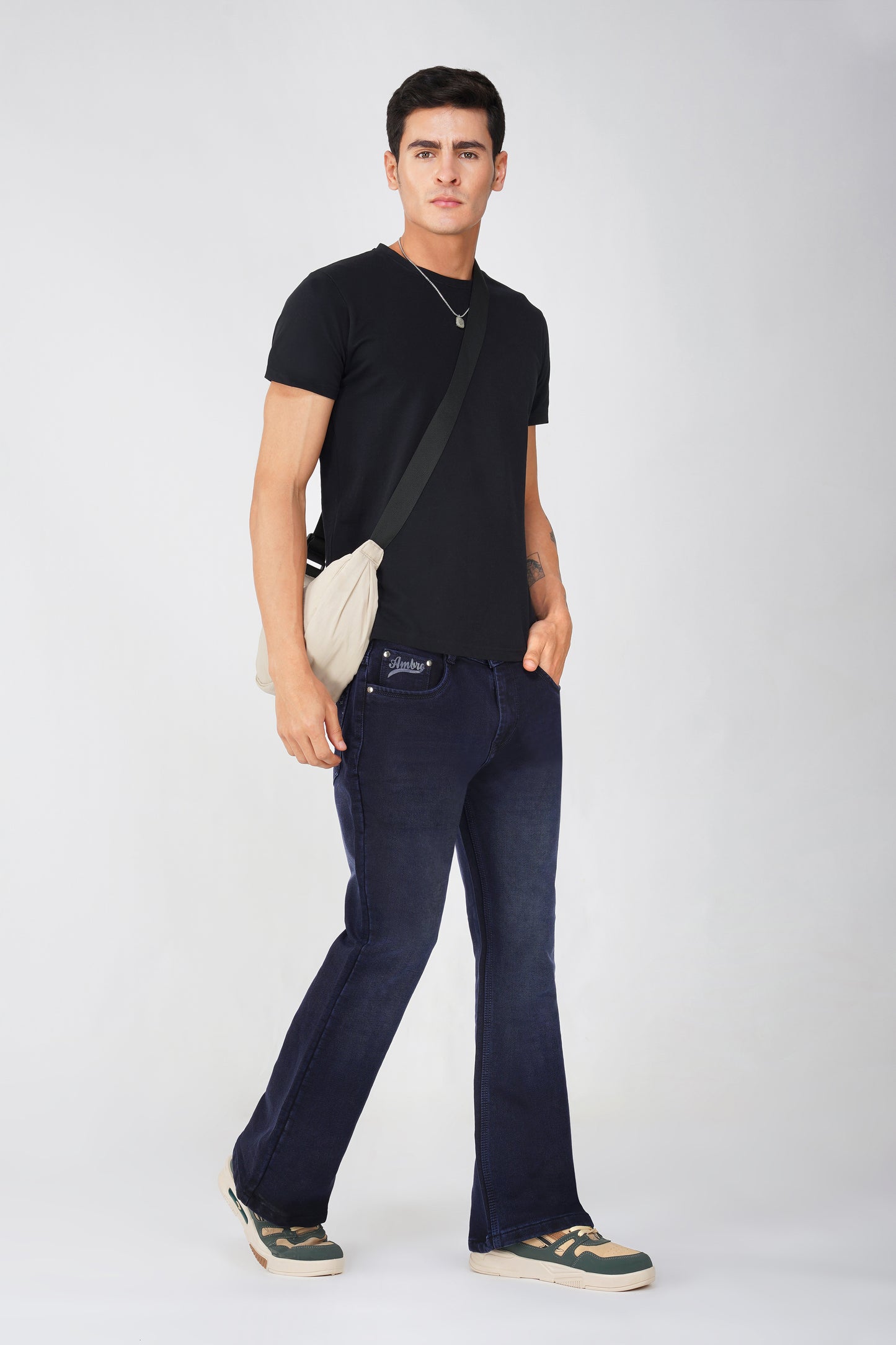 Rugged Ocean Blue Bootcut Jeans