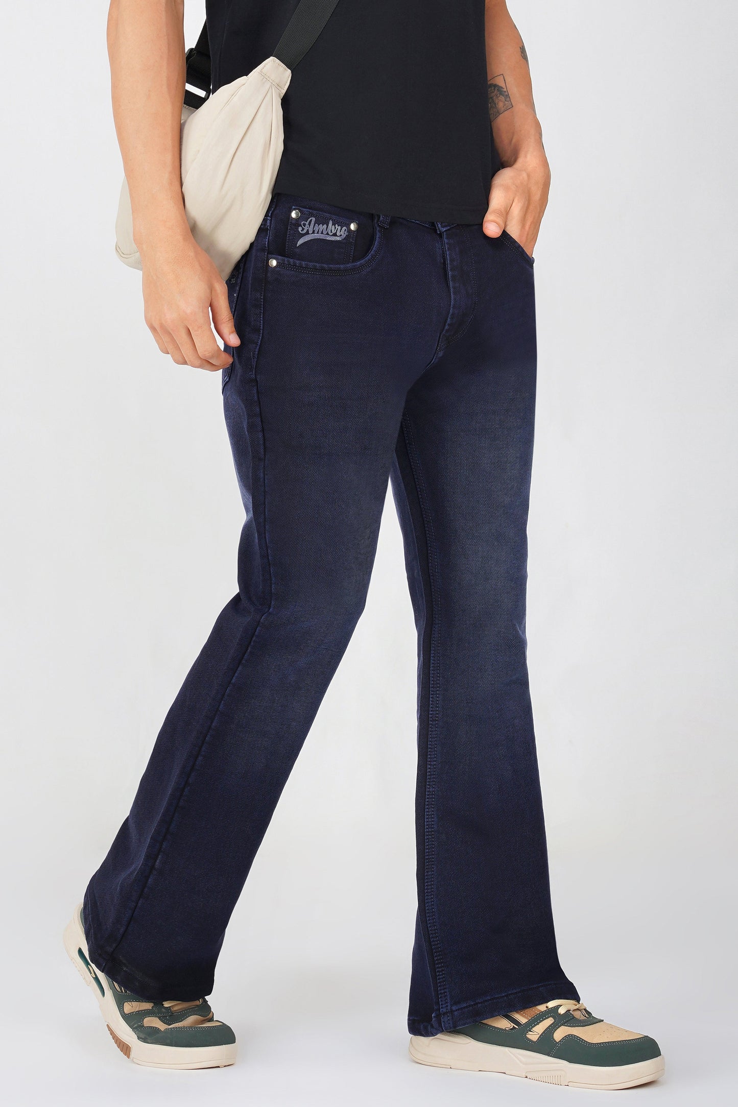 Rugged Ocean Blue Bootcut Jeans