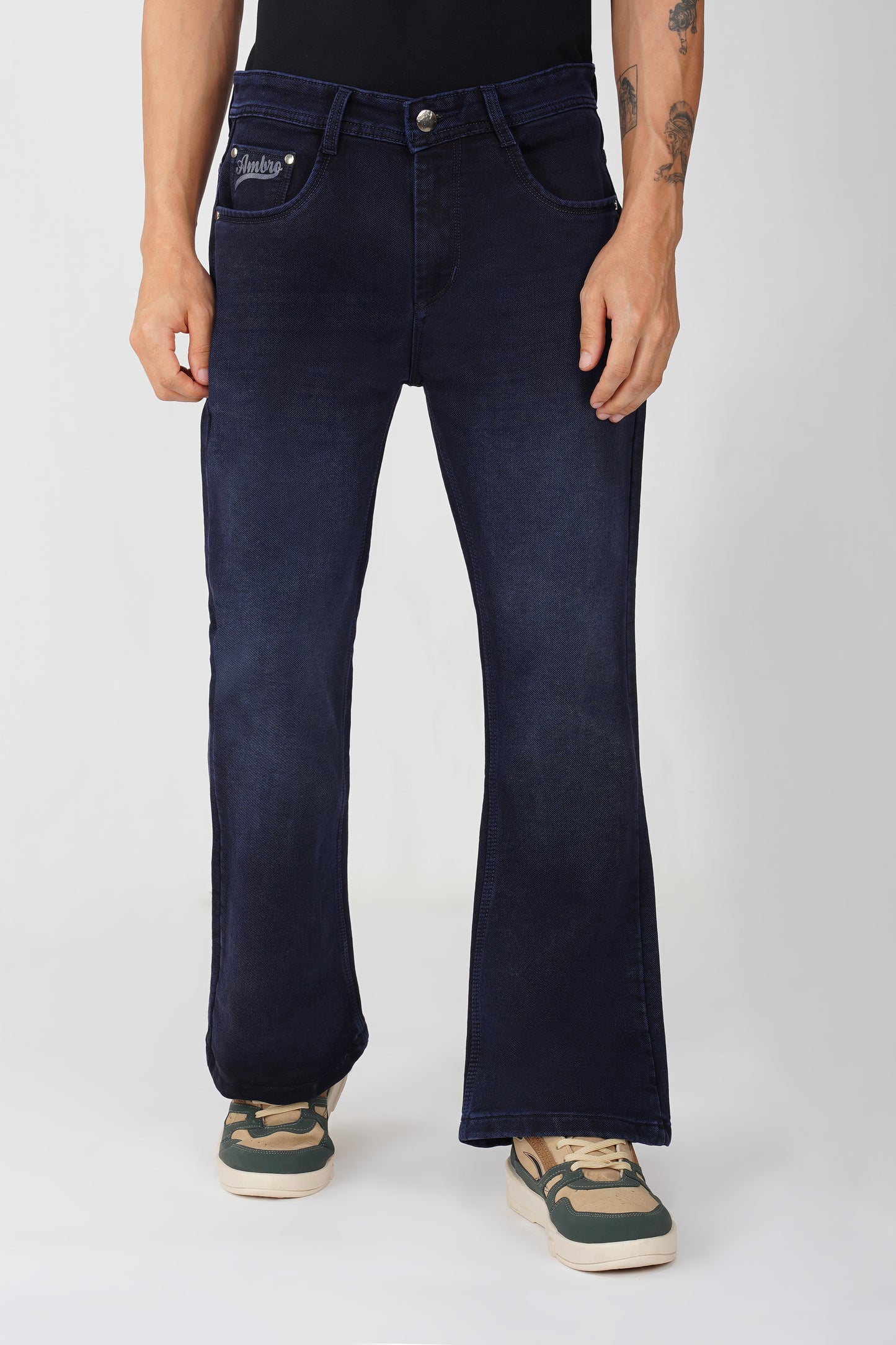 Rugged Ocean Blue Bootcut Jeans