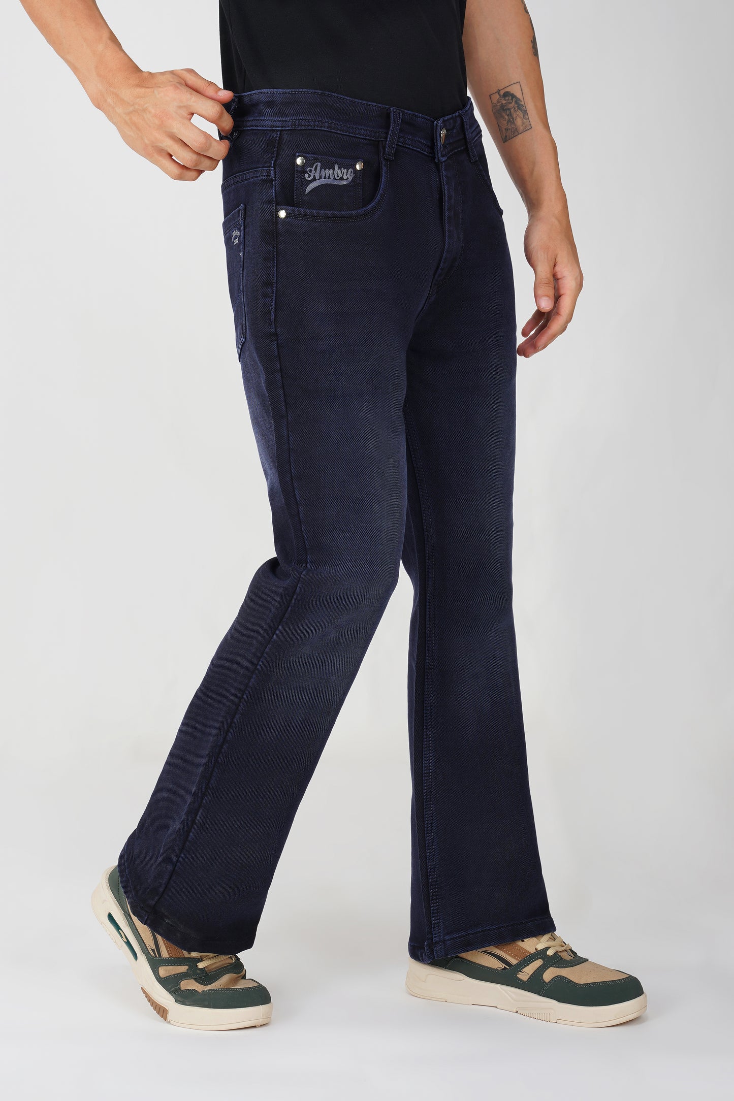 Rugged Ocean Blue Bootcut Jeans