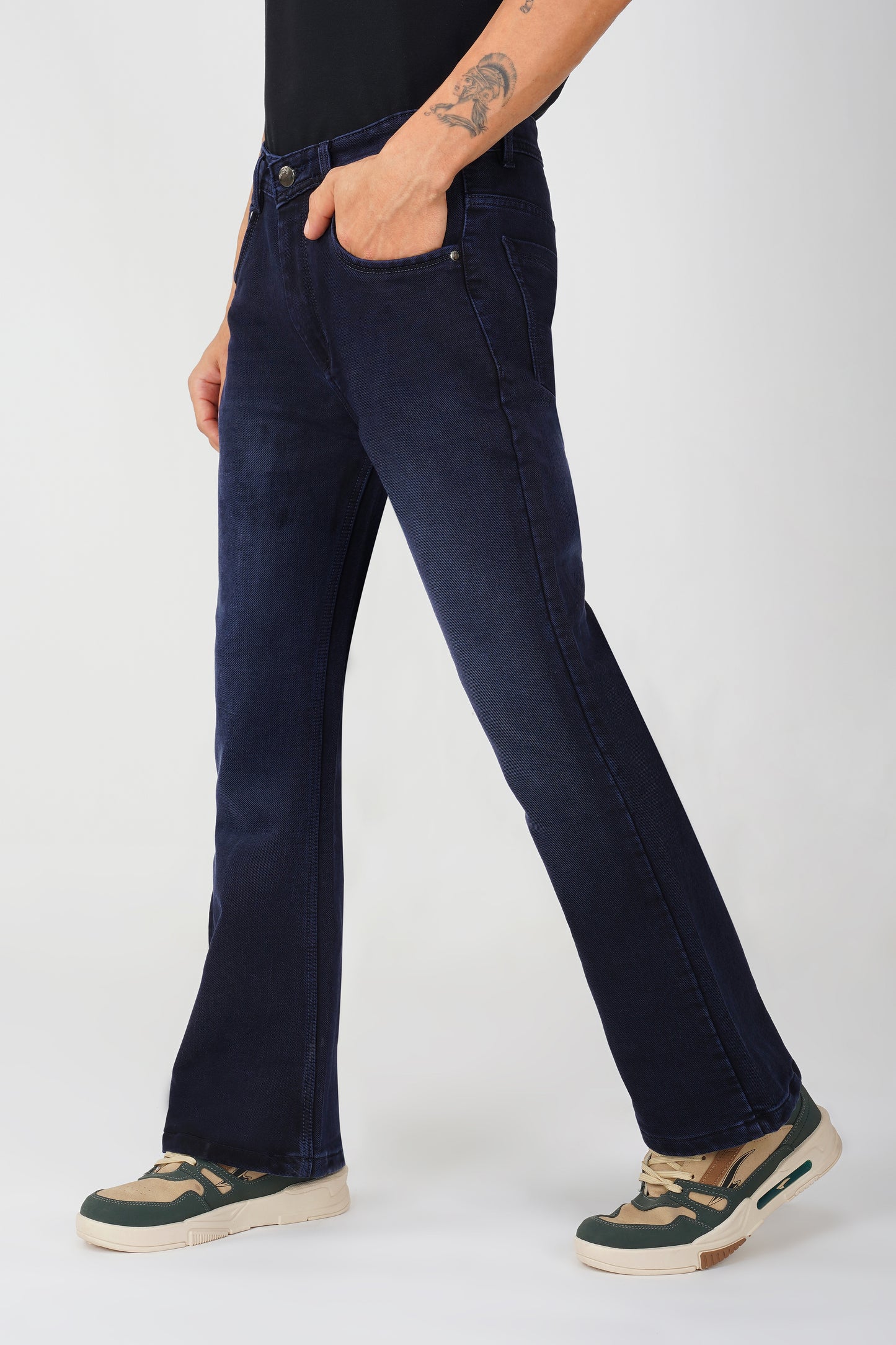 Rugged Ocean Blue Bootcut Jeans