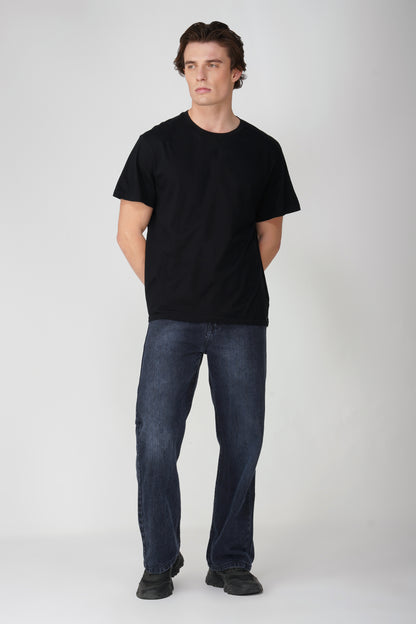 Smoky Black Distressed Baggy Jeans