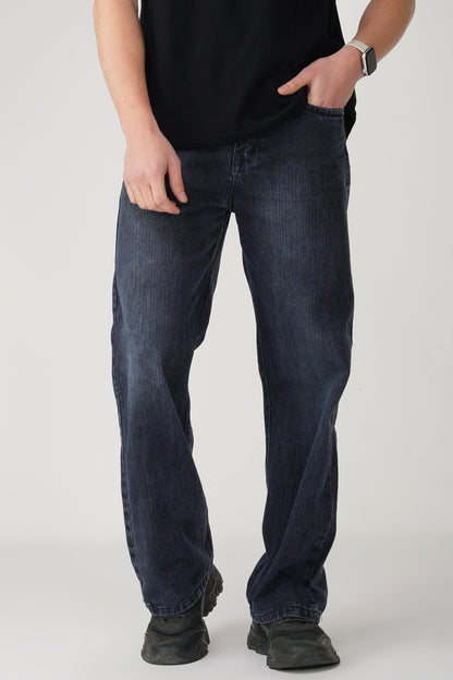 Smoky Black Distressed Baggy Jeans