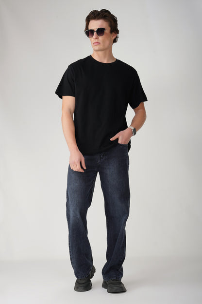 Smoky Black Distressed Baggy Jeans
