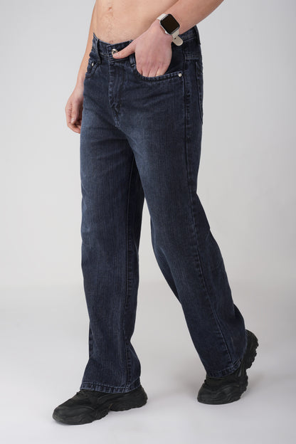 Smoky Black Distressed Baggy Jeans