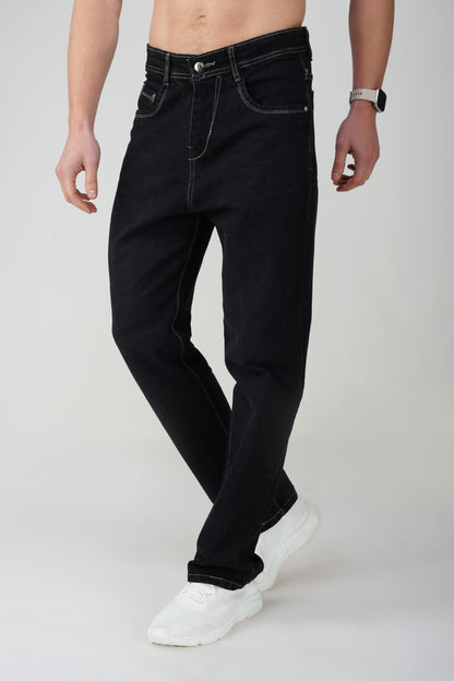 Black Plain Baggy Fit Jeans