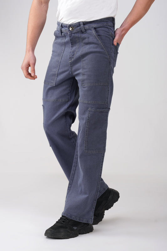 Smoky Indigo Denim Cargo