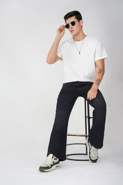 Deep Black Bootcut Jeans