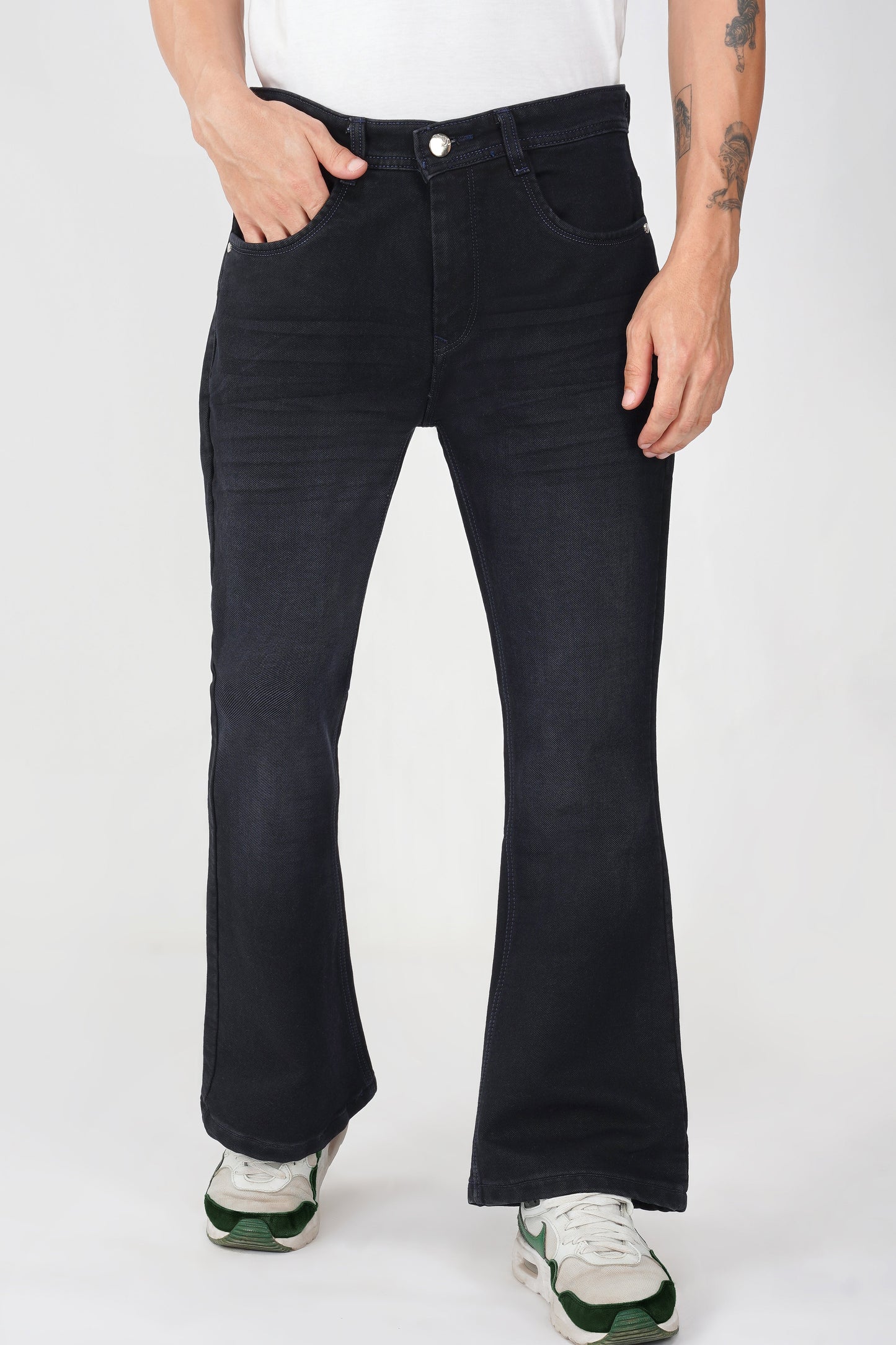 Deep Black Bootcut Jeans