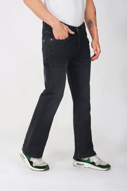 Deep Black Bootcut Jeans