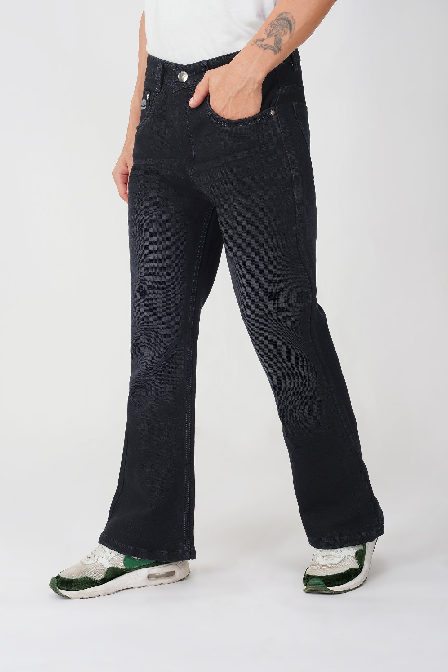 Deep Black Bootcut Jeans